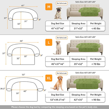 GGIB Calming Dog Bed Fluffy Plush Dog Mat for Furniture Protector with Removable Washable Cover for