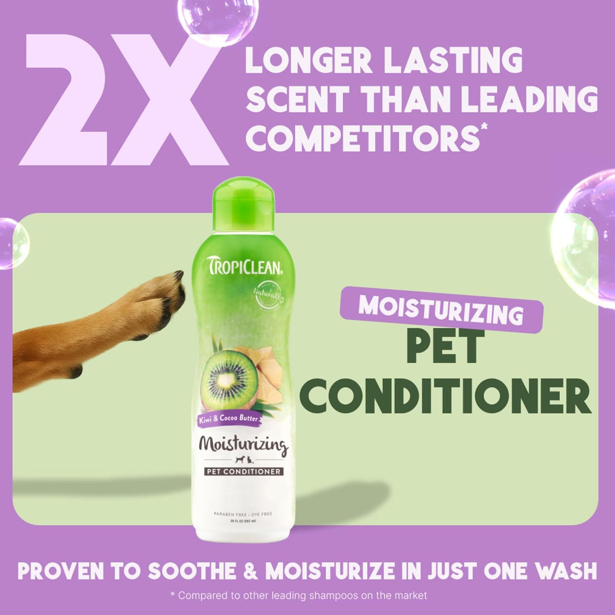 TropiClean Dog Conditioner, Easy Detangling & Moisturizing Conditioner, Puppy Safe, Made in The