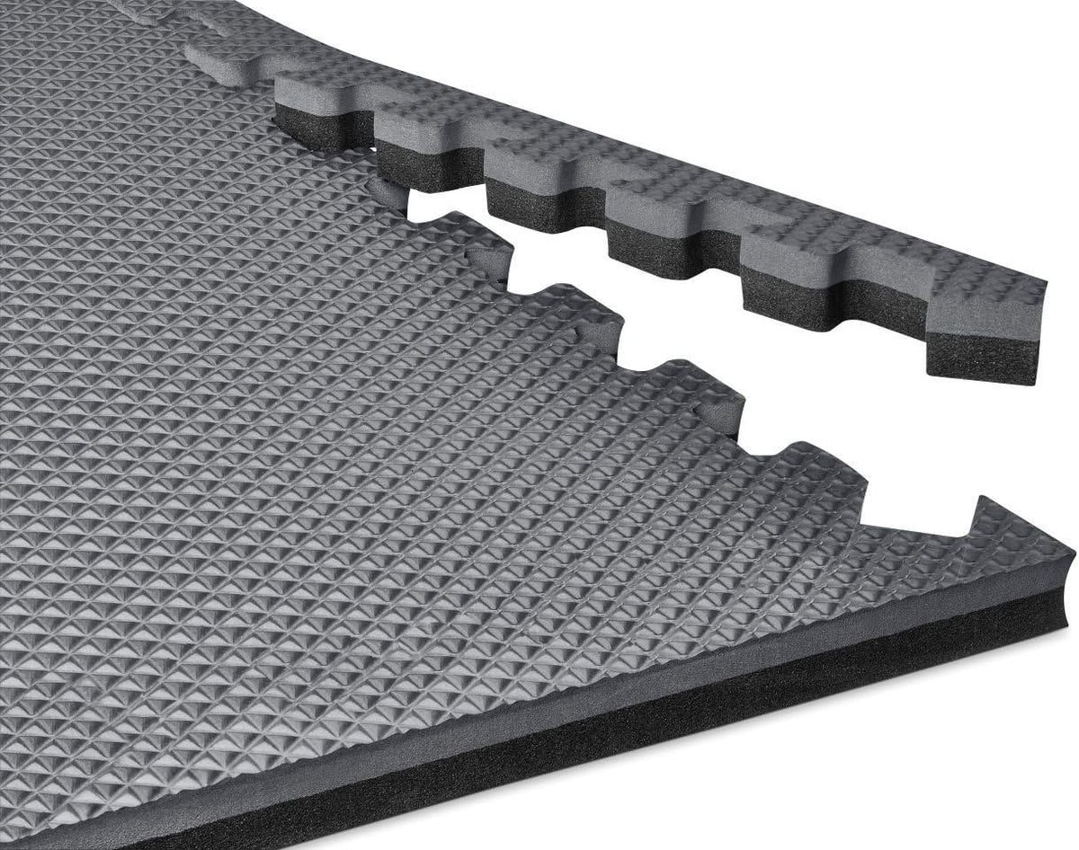 Norsk Reversible Gym Exercise Mats 3/4" Thick EVA Interlocking Foam Tiles, Perfect Home Gym