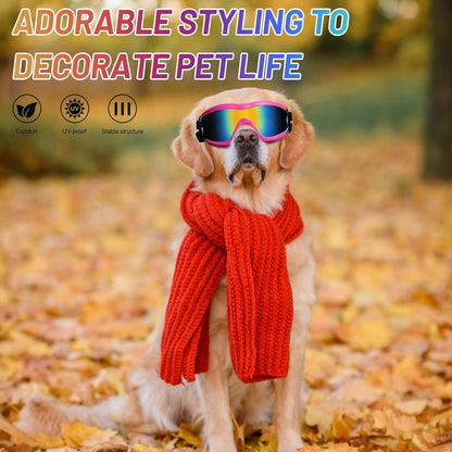 NVTED Dog Sunglasses Goggles, UV Wind Dust Fog Protection Pet Glasses Eye Wear Protection with