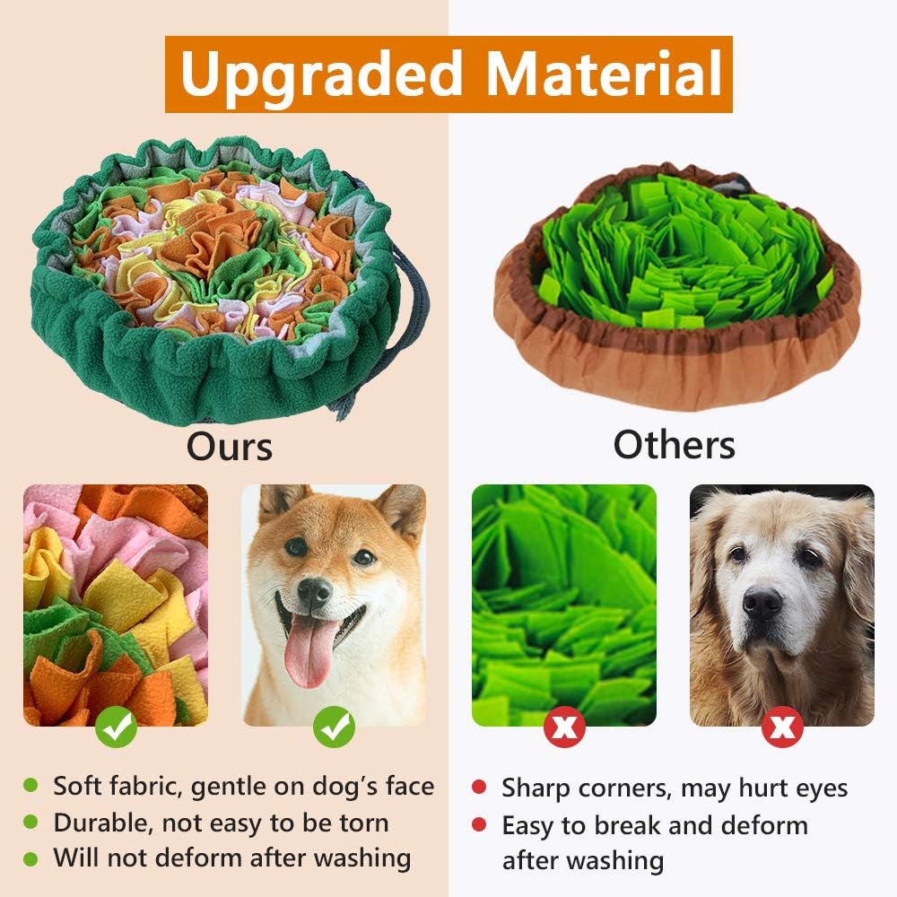 Snuffle Mat for Dogs, Interactive Foraging Puzzle Blanket, Nosework Feeding Bowl Sniffing Pad for