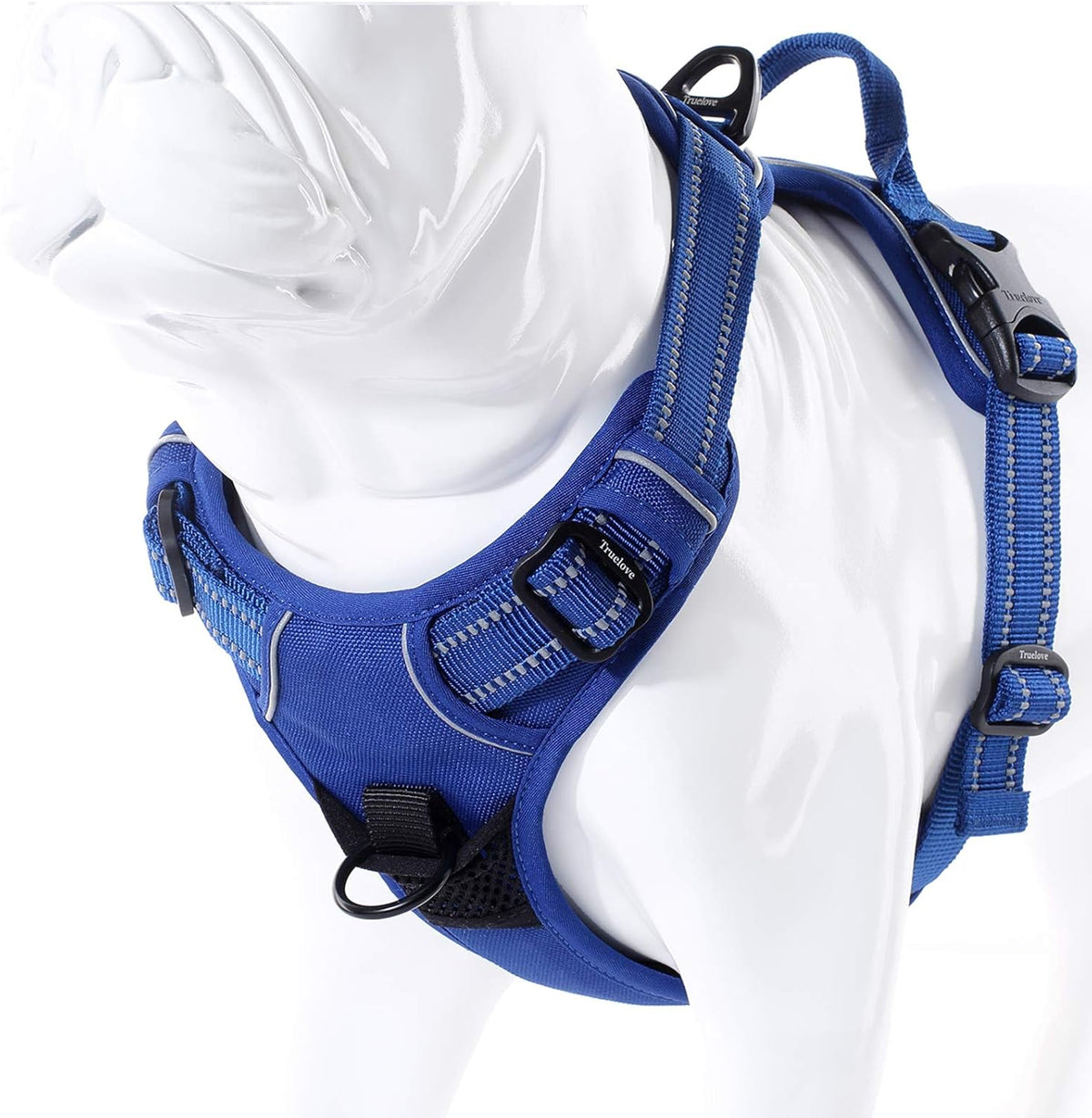 Truelove No Pull Dog Harness with Easy Control Handle and 2 Leash Attachments,Reflective Adjustable