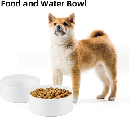 Ceramic Dog Bowl, Food and Water Bowl for Medium Breed Dog, Pet Bowl for Replacement (7.3 inch