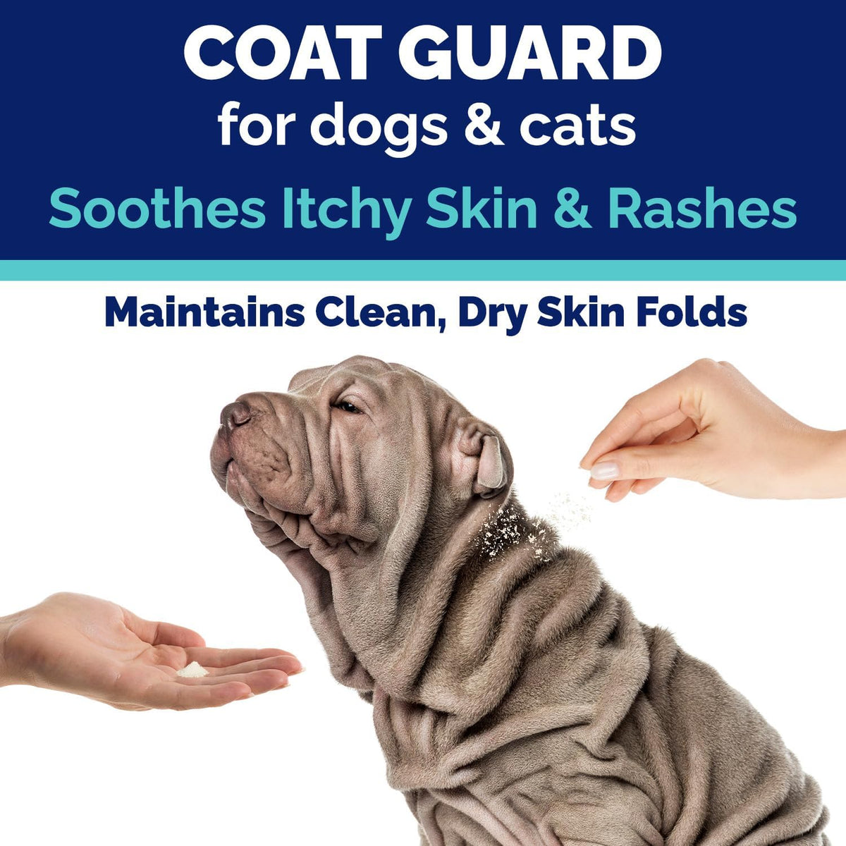Coat Guard Dry Shampoo for Dogs and Cats - Extra Large 2 lbs Jar, Dog Dry Shampoo Powder, Waterless
