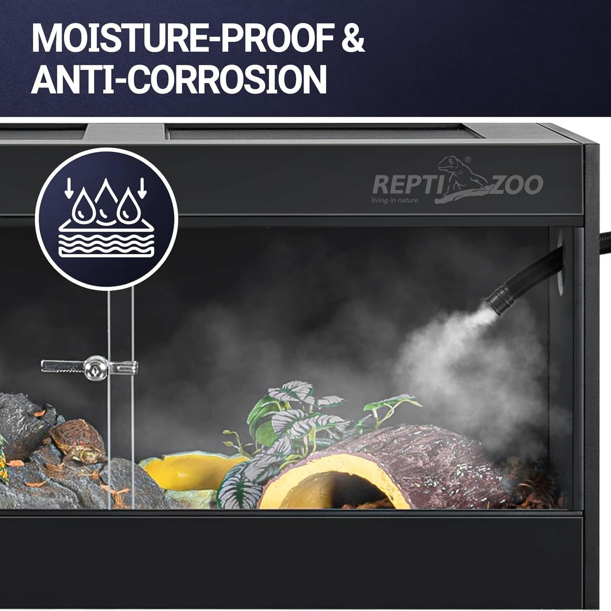 REPTI ZOO 50 Gallon PVC Reptile Enclosure, 36x18x18 inch Reptile Tank for Ball Python Bearded