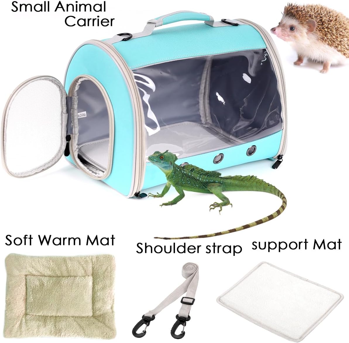 Bearded Dragon Travel Carrier Backpack,Lizard Backpack Carrier,Space Capsule Clear Bubble Window