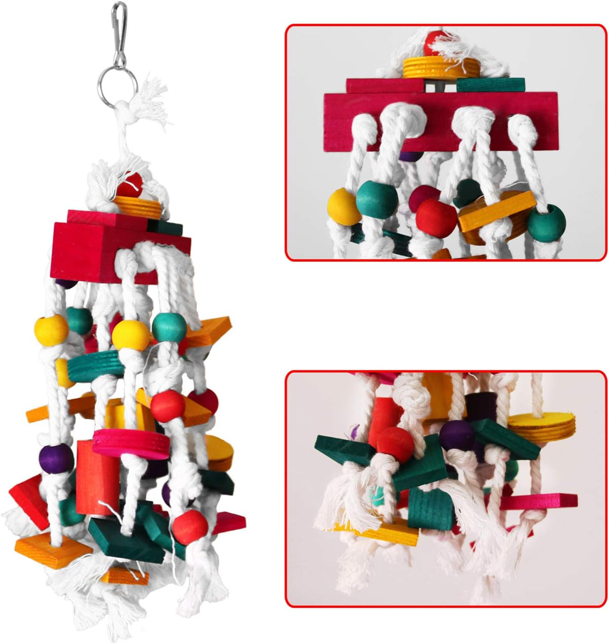 Rypet Bird Chewing Toy - Parrot Cage Bite Toys Wooden Block Bird Parrot Toys for Small and Medium