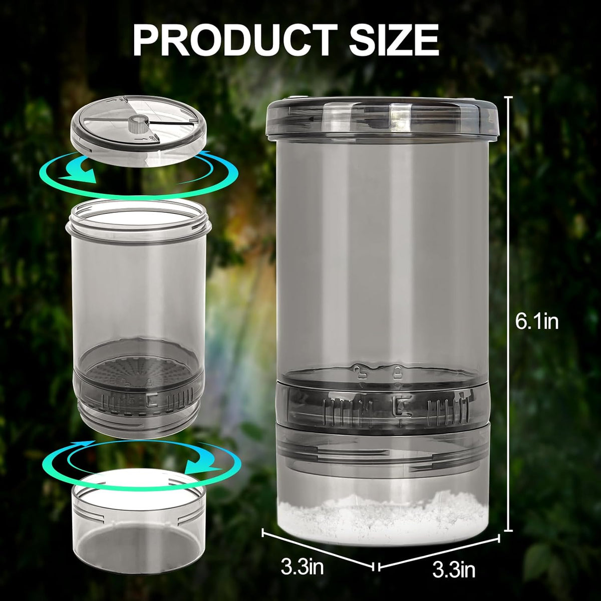 Cricket Calcium Powder Mixer, Reptile Cricket Keeper, Reptile Calcium Duster for Bearded Dragon