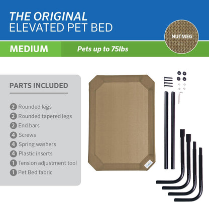 Coolaroo Original Elevated Dog Bed - Breathable Off-The-Ground Pet Bed with Cooling Fabric, Joint