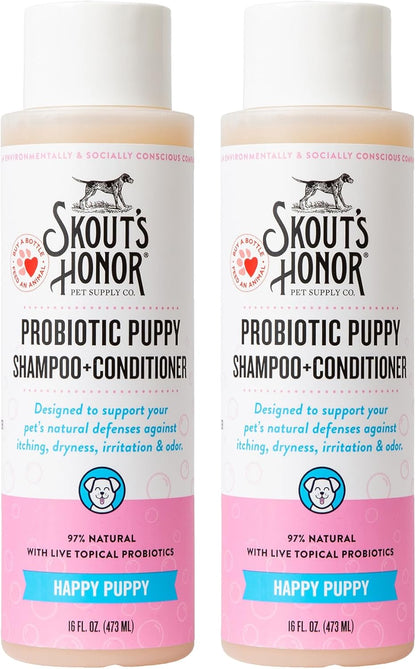 Skout's Honor Probiotic Dog Shampoo & Conditioner with Avocado Oil & Omega-3s, 97% Natural, Paraben