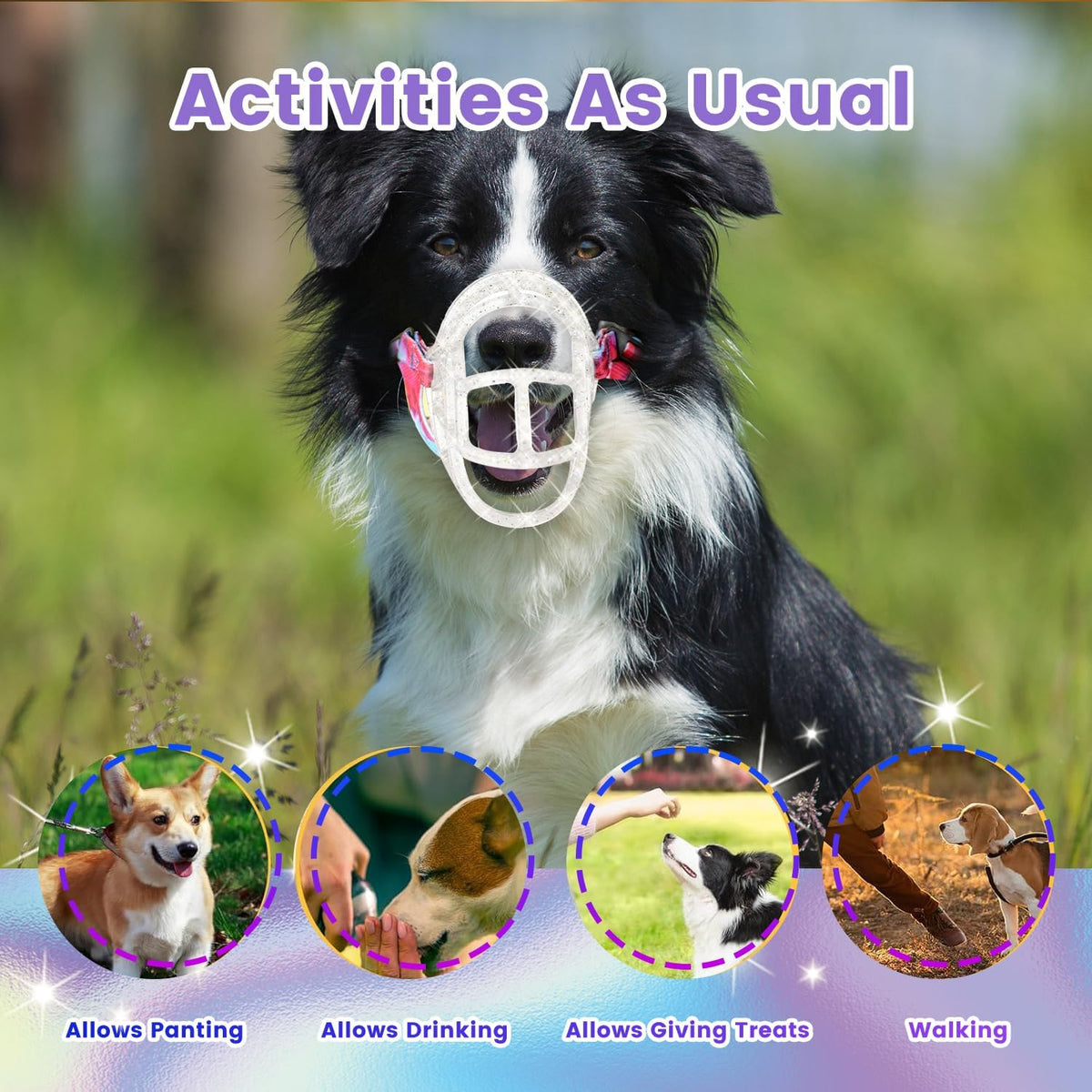 Dog Muzzle, OKKIC Basket Muzzle Anti Biting Chewing, Sturdy Lightweight Muzzle Allows Panting