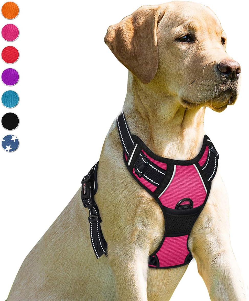 BARKBAY No Pull Dog Harness Front Clip Heavy Duty Reflective Easy Control Handle for Large Dog