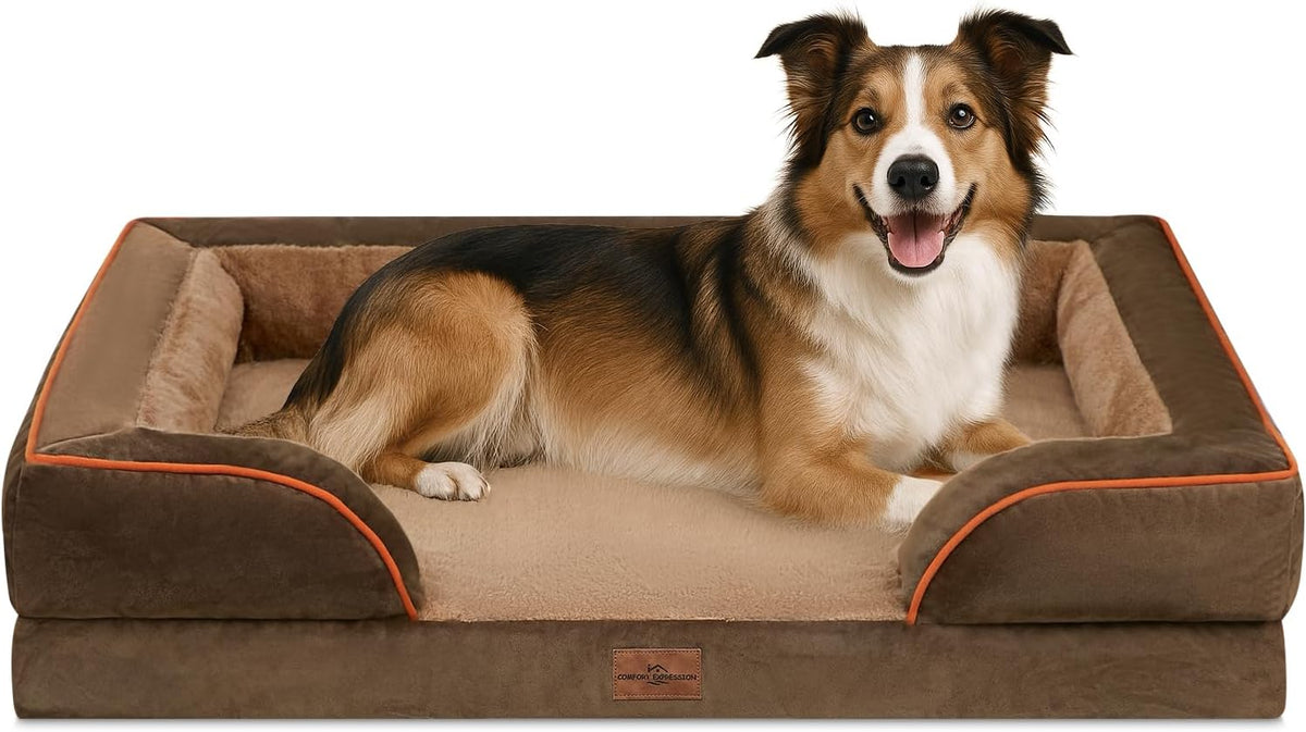 Comfort Expression Large Dog Beds Waterproof Orthopedic Foam Dog Sofa Beds Comfy Pet Bed with