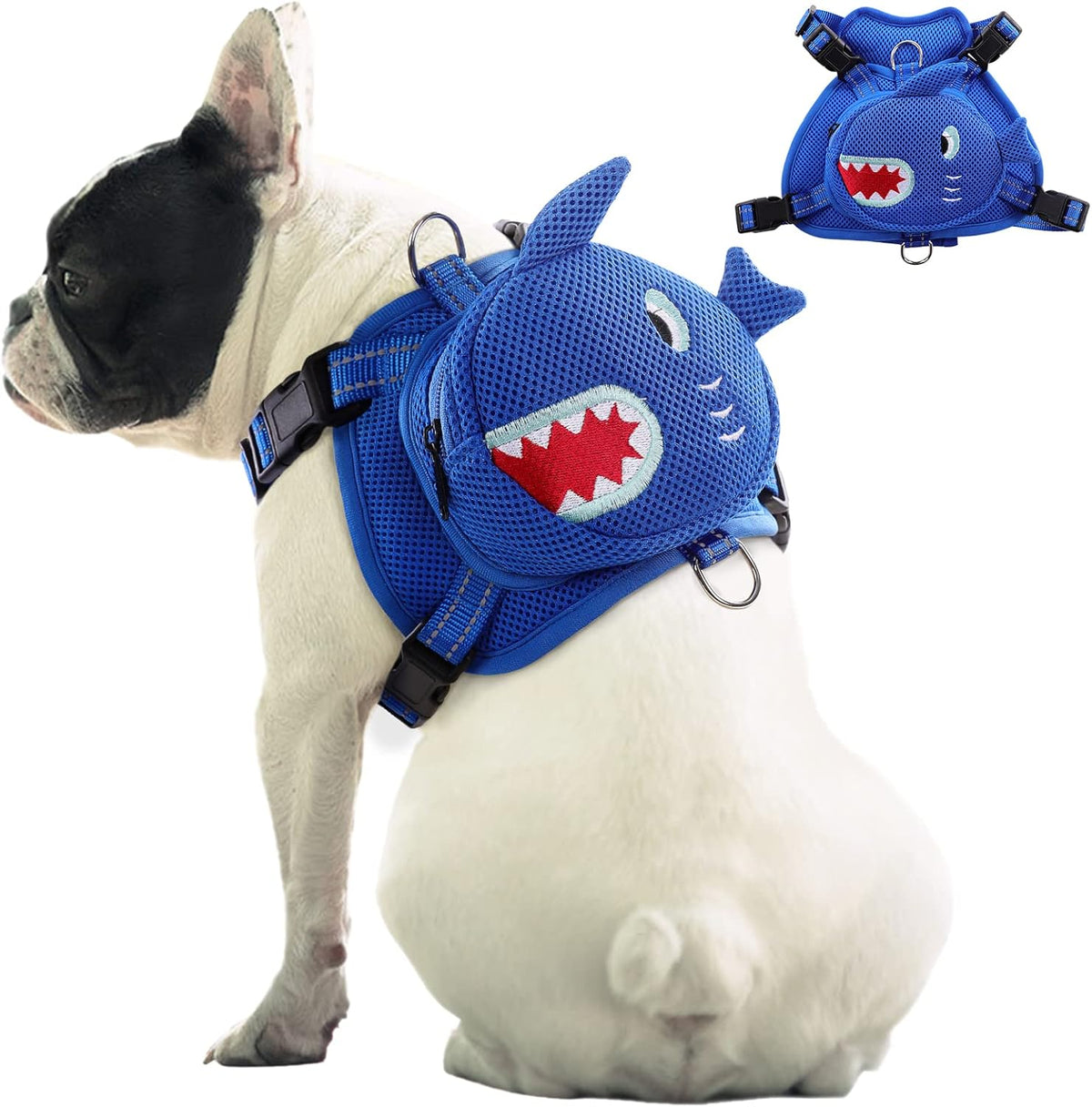 IDOMIK Dog Backpack Harness, No-Pull Dog Backpack with D-Ring for Small Medium Dogs, Cute Self