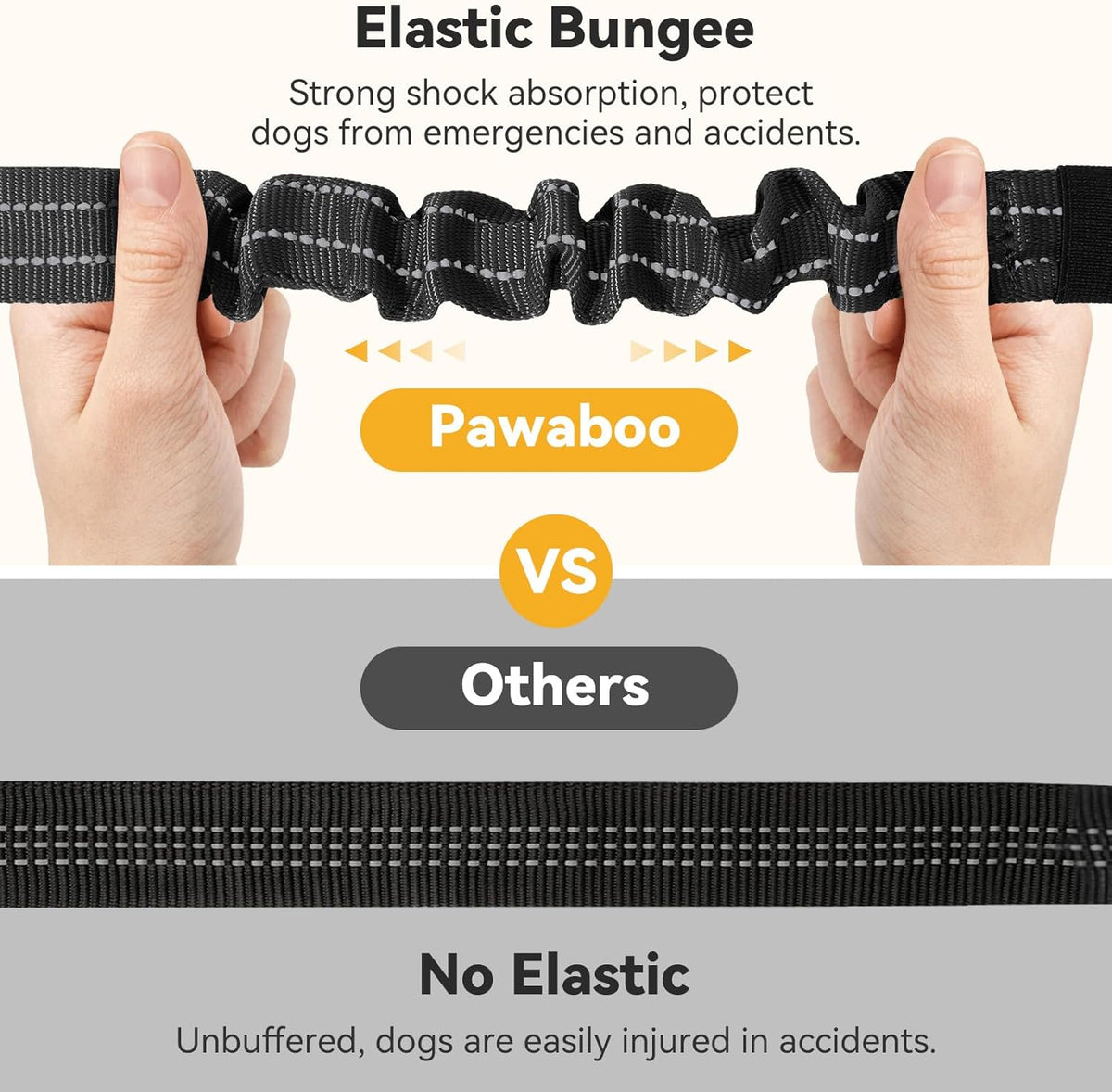 Pawaboo 2Pack Dog Seatbelt for Car, 3-in-1 Dog Car Seat Belt Bungee,Shockproof Dogs Tether for Car