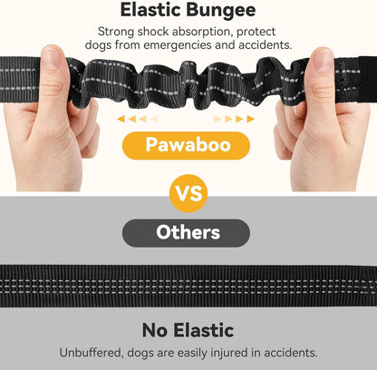 Pawaboo 2Pack Dog Seatbelt for Car, 3-in-1 Dog Car Seat Belt Bungee,Shockproof Dogs Tether for Car