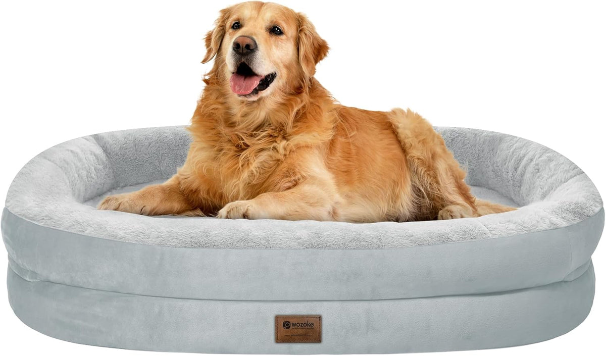 Orthopedic Waterproof Large Dog Bed: Memory Foam Washable Dog Bed with Bolsters - XL Removable