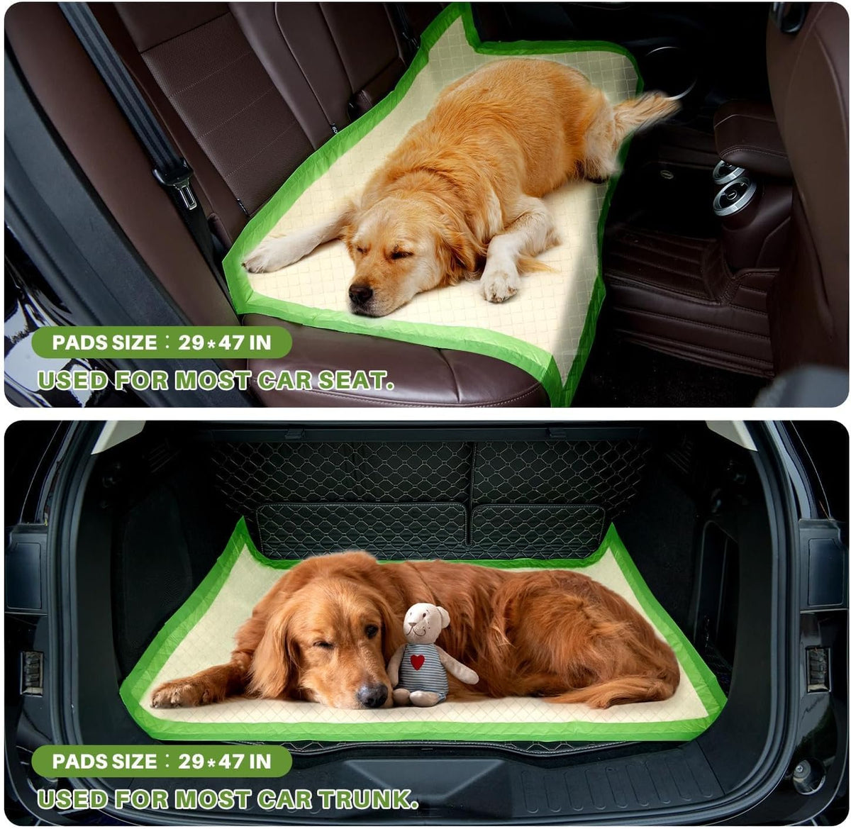 Gardner Pet Dog Pee Pads Extra Large 29"x47", XL Thicker ECO Green Disposable Puppy Training Pads