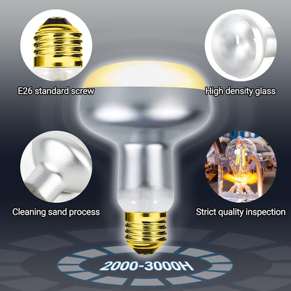 REPTI ZOO 2 Pack Heat Lamp 75W, Intense Basking Spot Simulated Natural Sunlight Heating Lamp Bulb