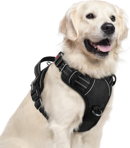 rabbitgoo Dog Harness for Large Dogs, No Pull Pet Vest with 3 Buckles, Adjustable Soft Padded Pet
