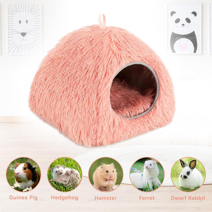 YUEPET Guinea Pig Bed Plush Calming Hideout, Warm Rabbit Hide for Hamsters Hedgehogs Ferrets Dwarf
