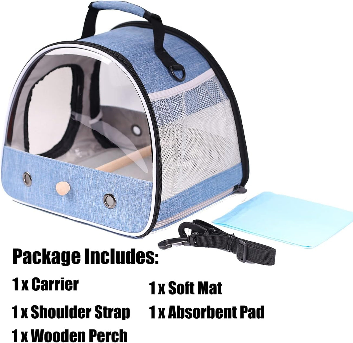 Small Bird Travel Carrier, Portable Bird Travel Carrier for Parakeet, Parrot, Budgie, Guinea Pig