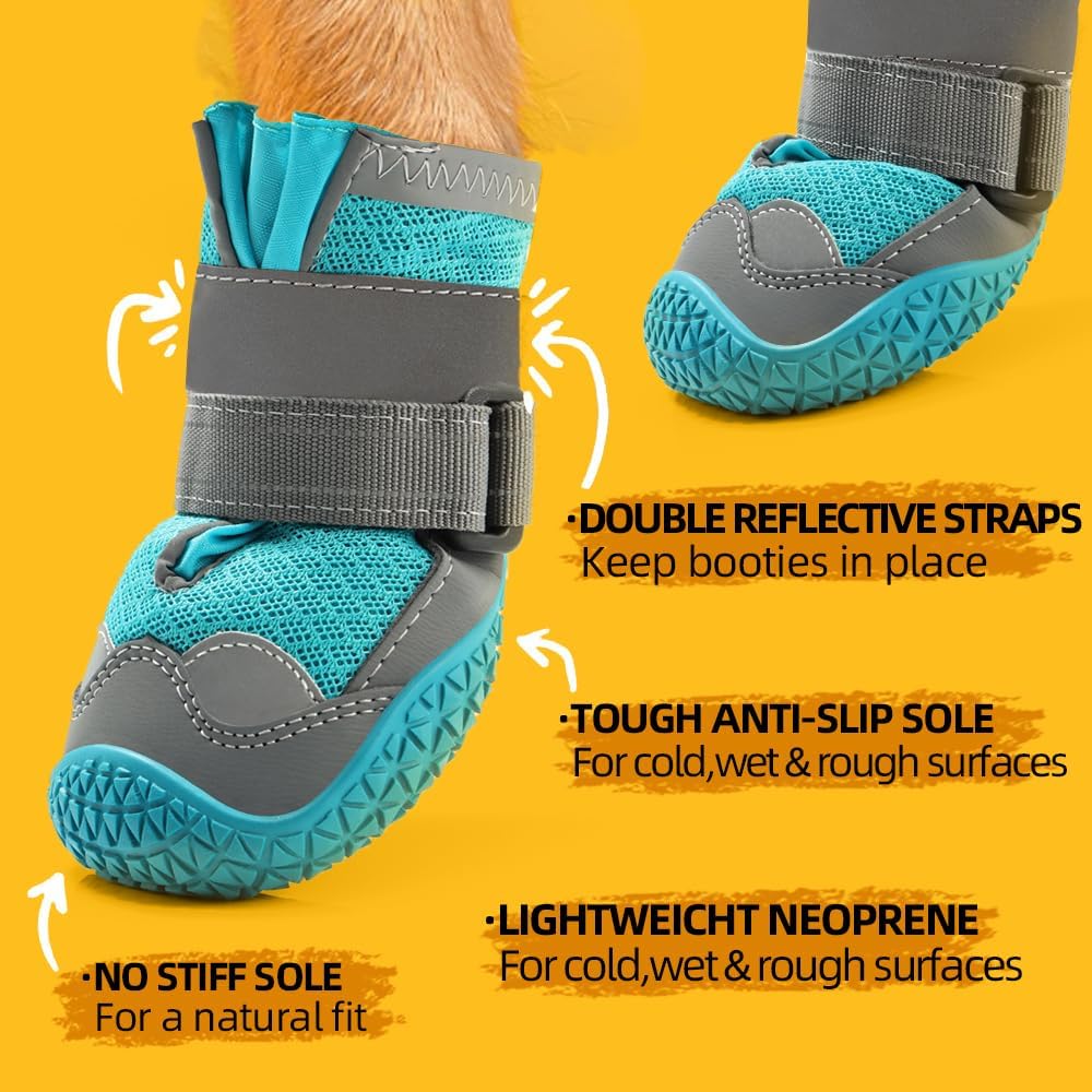 Dog Shoes for Small Dogs, Dog Boots & Paw Protectors for Hardwood Floors, Outdoor Dog Booties for