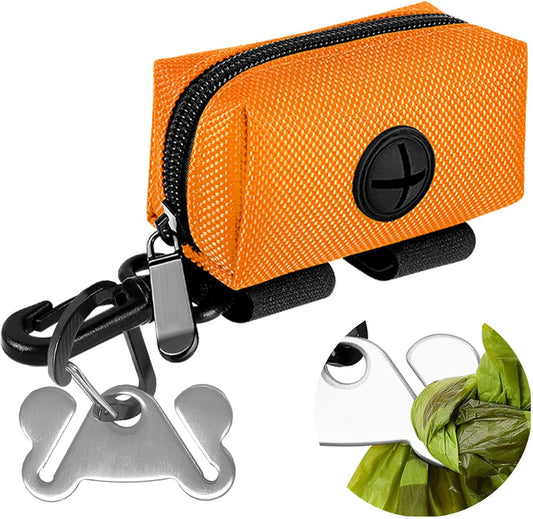 Dog Waste Bag Dispenser Pet Poop Bags Holder for Doggie Waste Bags Dispensers Soft Fabric Zipper
