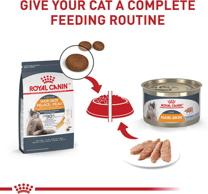 Royal Canin Feline Care Nutrition Hair & Skin Care Loaf in Sauce Canned Cat Food, 5.1 oz can