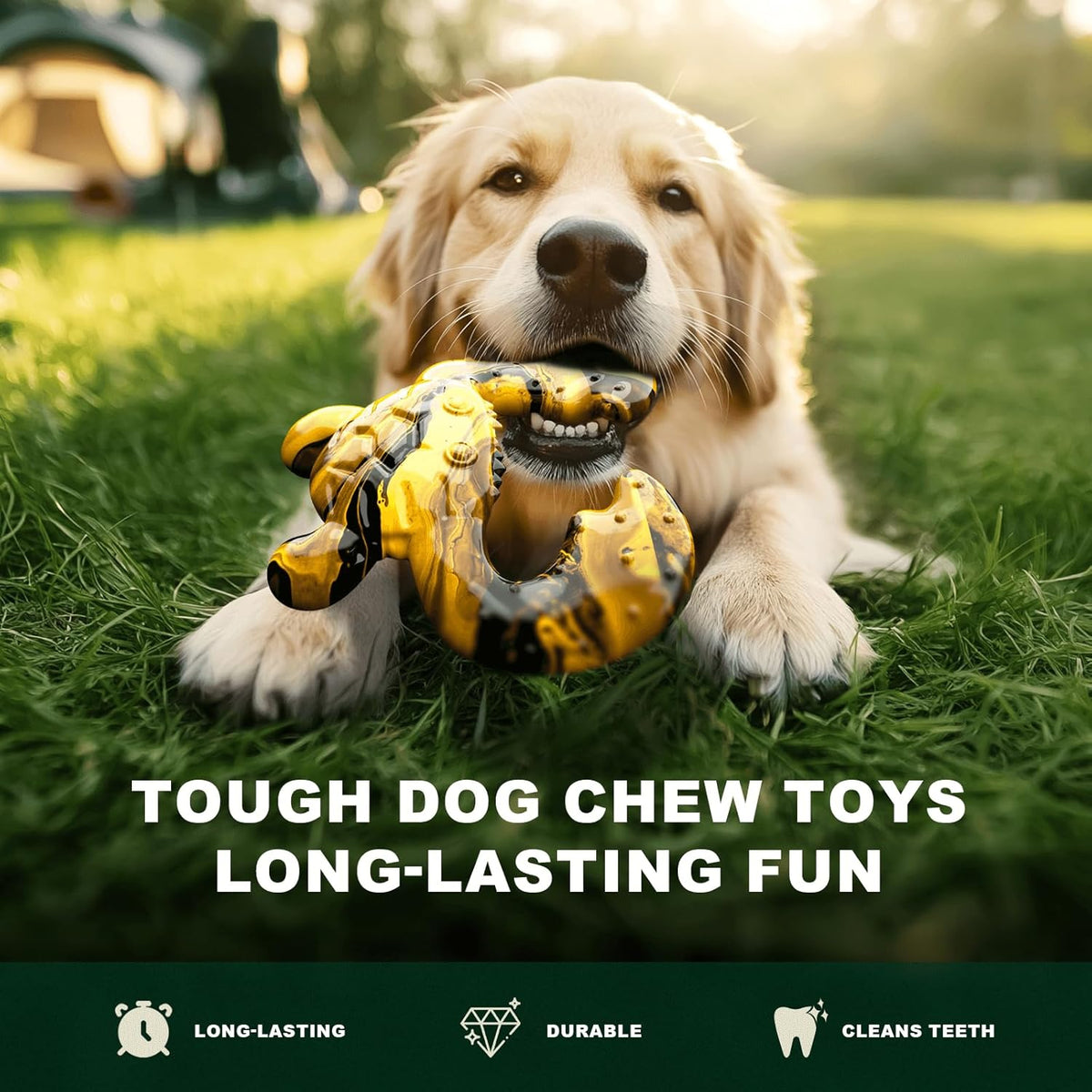 Durable Dog Chew Toy for Aggressive Chewers - Tough Nylon Bone for Medium Breeds, Interactive