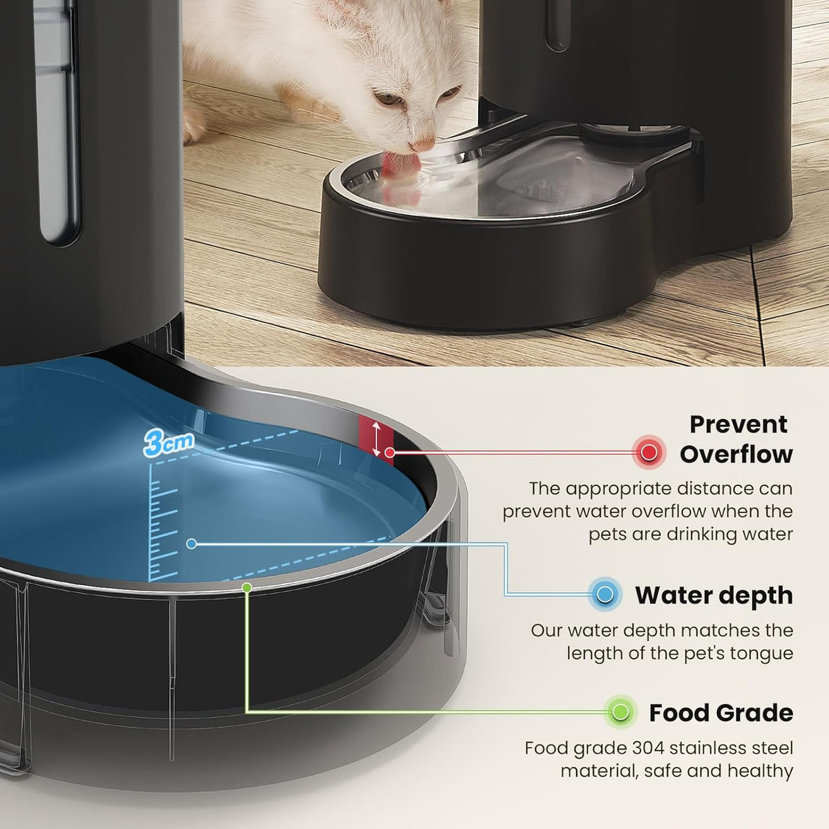 CZPET Automatic 7L FilterDog and Cat Water Dispenser with Stainless Steel Bowl Gravity
