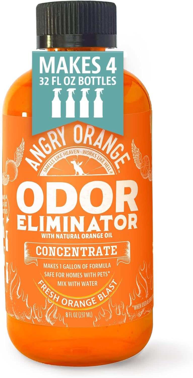 Angry Orange Pet Odor Eliminator for Home - 8oz Dog and Cat Pee Smell Remover for Carpet, Grass