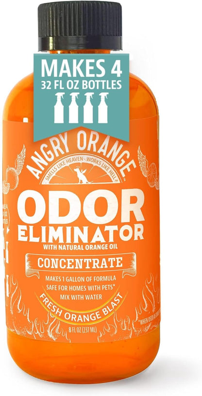 Angry Orange Pet Odor Eliminator for Home - 8oz Dog and Cat Pee Smell Remover for Carpet, Grass