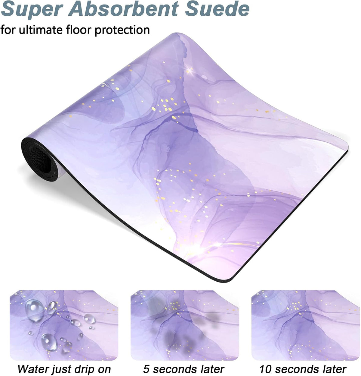 Rnivvi Dog Food Mat, 16" x 24" Marble Absorbent Dog Cat Bowl Mat for Food and Water, Cute Anti-Slip