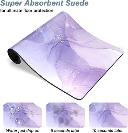 Rnivvi Dog Food Mat, 16" x 24" Marble Absorbent Dog Cat Bowl Mat for Food and Water, Cute Anti-Slip