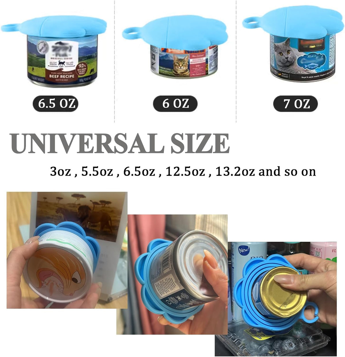 Cat Food Can Spoon & 3 Pcs Can Lids | Cute Paw Shape Can Covers & Cat Can Opener for Wet Food |