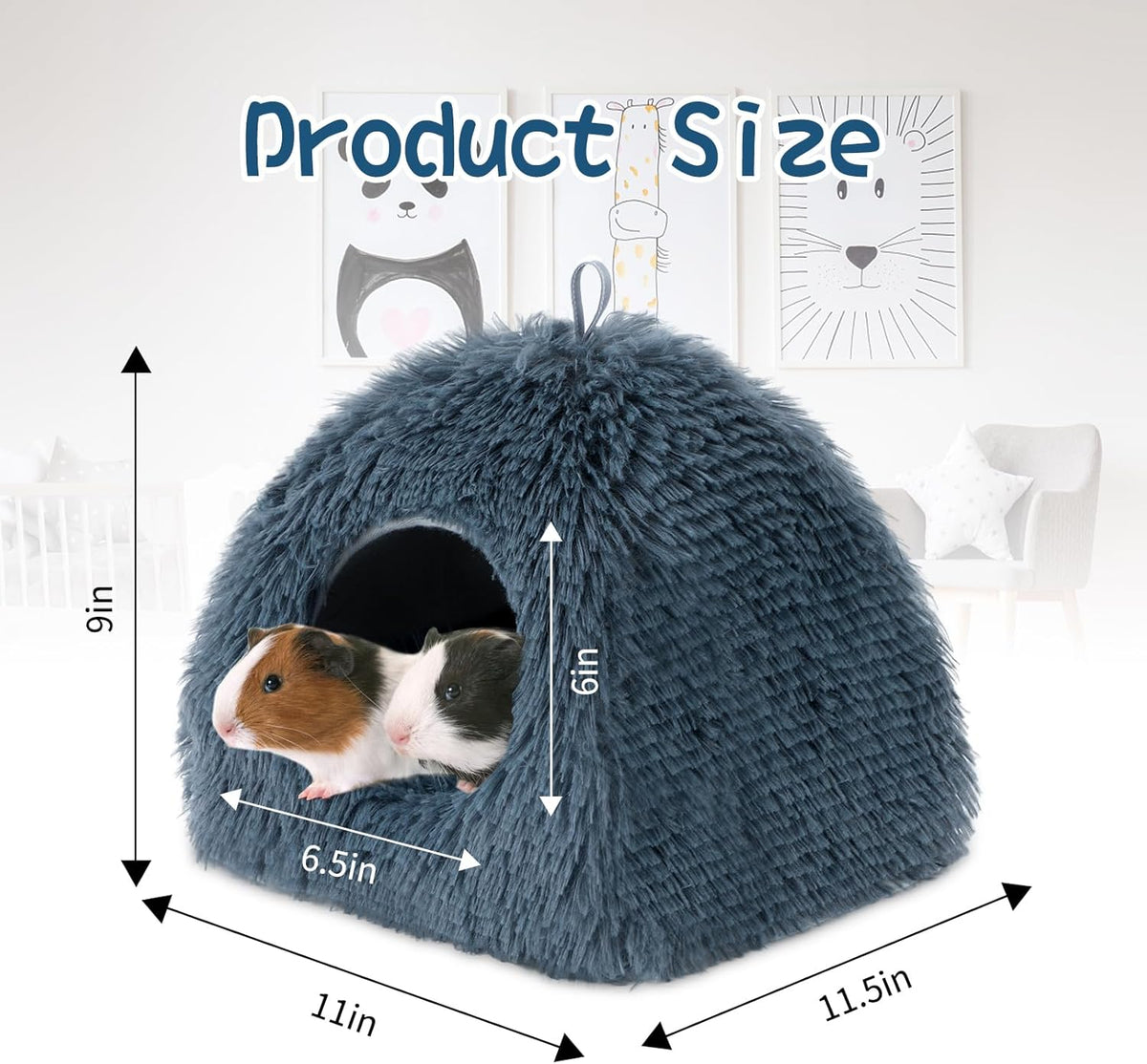 YUEPET Guinea Pig Bed Plush Calming Hideout, Warm Rabbit Hide for Hamsters Hedgehogs Ferrets Dwarf