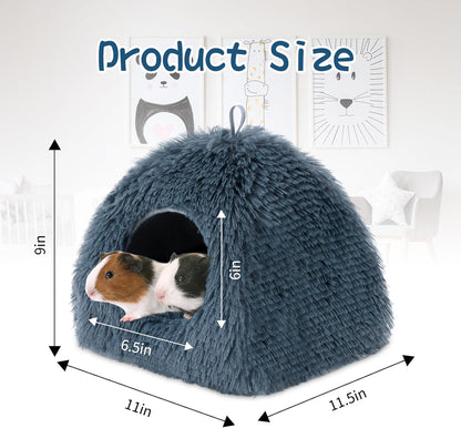 YUEPET Guinea Pig Bed Plush Calming Hideout, Warm Rabbit Hide for Hamsters Hedgehogs Ferrets Dwarf