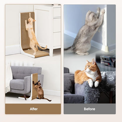 EHEYCIGA Cardboard Cat Scratcher for Indoor Kitten Cats, 19 Inch L Shaped Vertical Cat Scratching