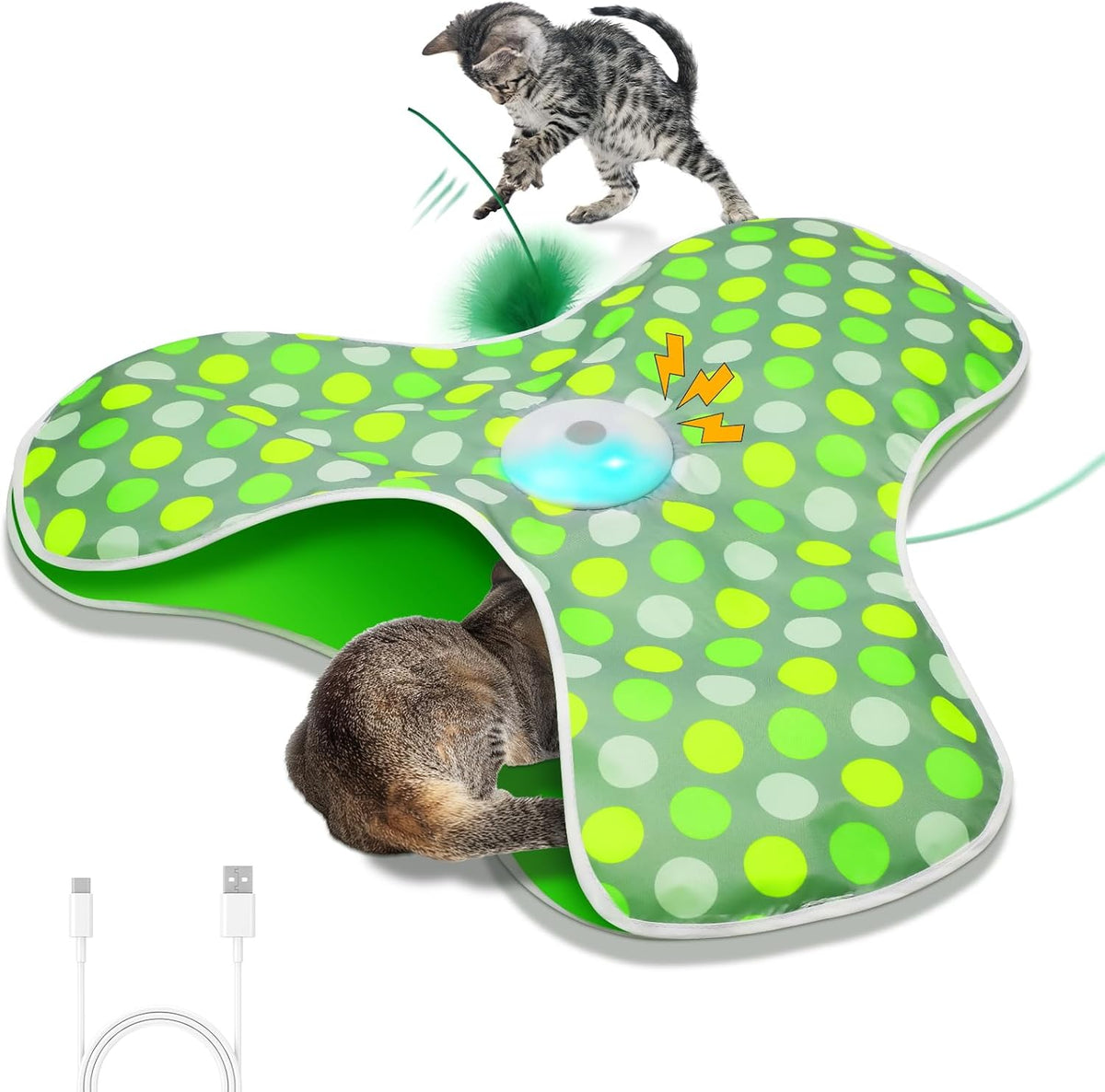 Interactive Cat Toy, Automatic Cat Toys for Indoor Cats, Hide and Seek Cat Toy with Motion