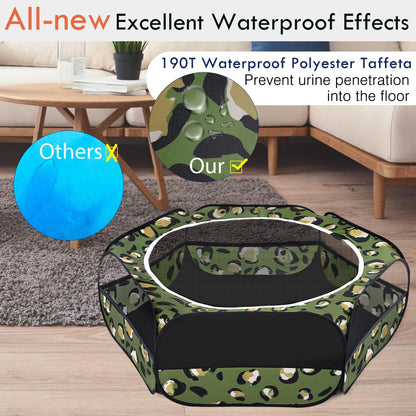 Pawaboo Small Animals Playpen, Waterproof Small Pet Cage Tent with Zippered Cover, Portable Outdoor