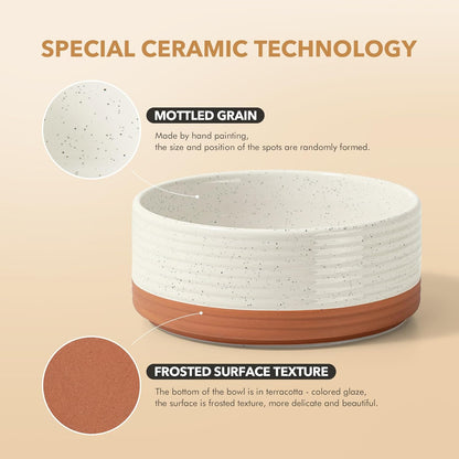 Ceramic 8.2inch Dog Bowl for Large Breed Dogs, Anti-Slip and Weighted Pet Food and Water