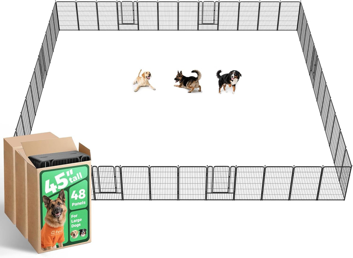 FXW Rollick Unleashed Dog Playpen for Indoor, Yard, RV Camping, 45 inch 48 Panels for Large Dogs