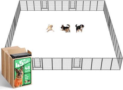 FXW Rollick Unleashed Dog Playpen for Indoor, Yard, RV Camping, 45 inch 48 Panels for Large Dogs