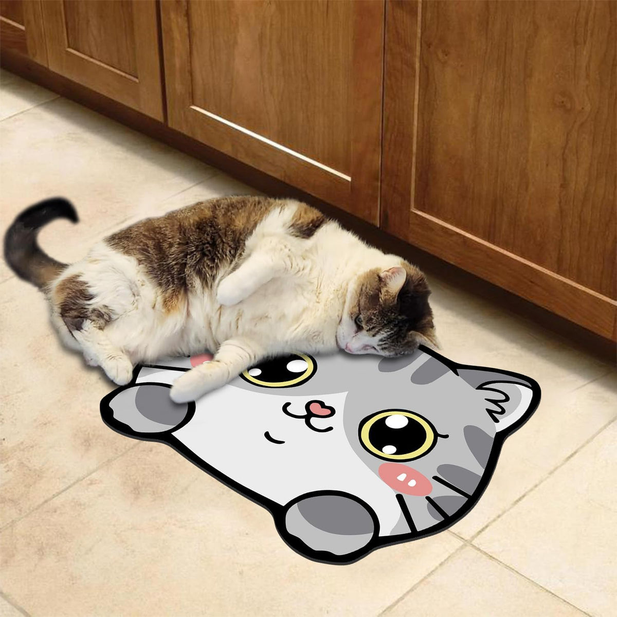 Pet Supplies Cat Feeding Bowl Mat - Absorbent, Easy Clean, Quick Dry for Cat Food and Water