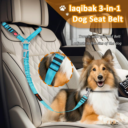 Removable Dog Seat Belt Harness for Car, 3 in 1 Pet Dog Car Seatbelt Leash, Retractable Restraint