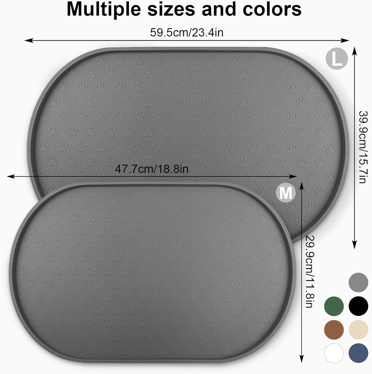 KPWACD Pet Feeding Mat for Dogs and Cats, Silicone Dog Placemat Non-Slip Waterproof Bowl Mats