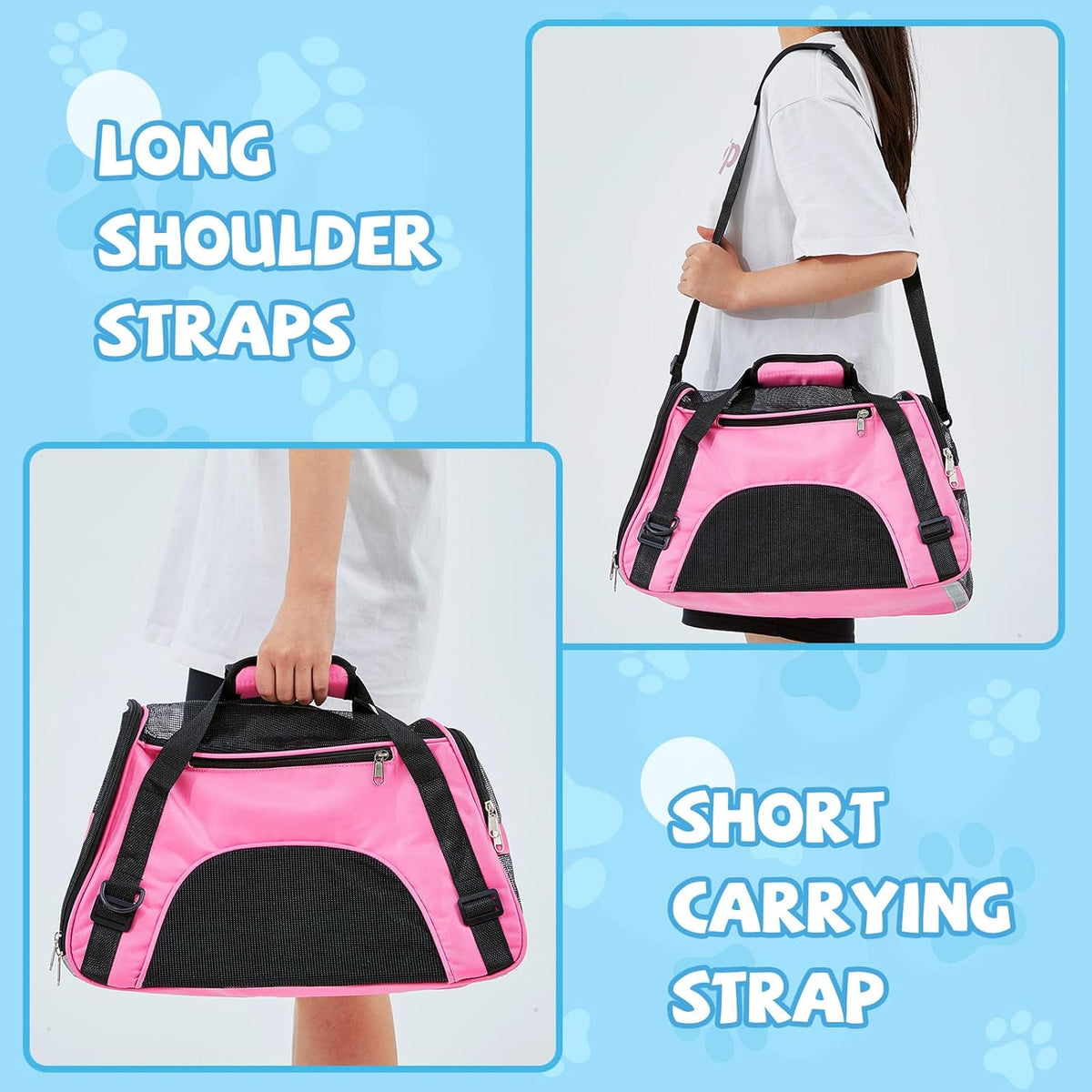 Sweetude 4 Pcs Cat Carrier Soft-Sided Pet Carrying Bag for Cat Under 13 Lbs, 16.9 x 11x 7.5 Inch