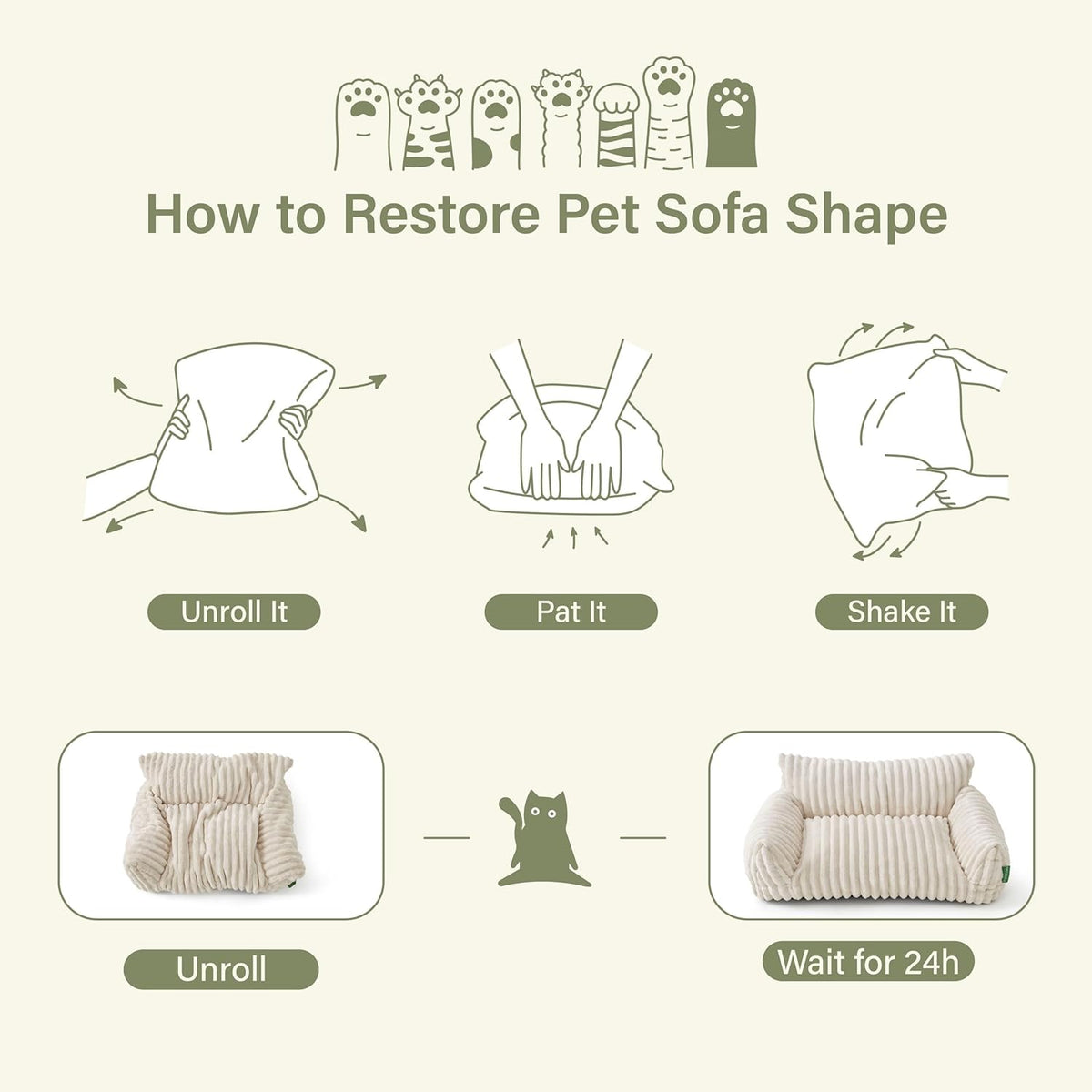 Cute Couch Bed for Pets, Supportive Cat Sofa for Indoor Cats, Small Dog Sofa Bed for Small Dogs