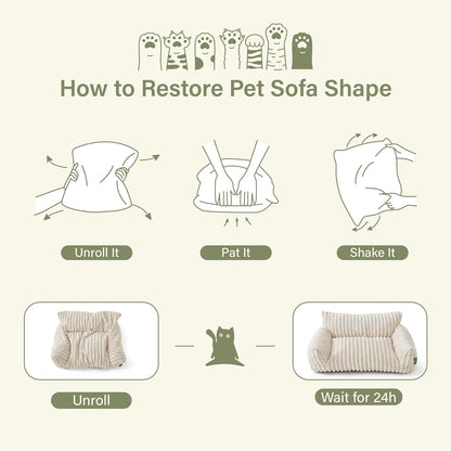 Cute Couch Bed for Pets, Supportive Cat Sofa for Indoor Cats, Small Dog Sofa Bed for Small Dogs